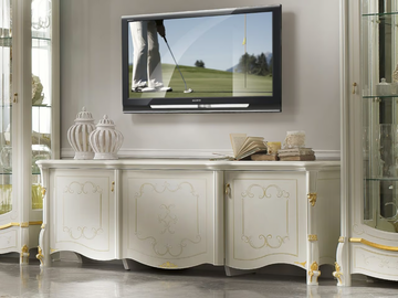 DIAMANTE - Low wooden TV cabinet with doors by CASA +39 - view 2